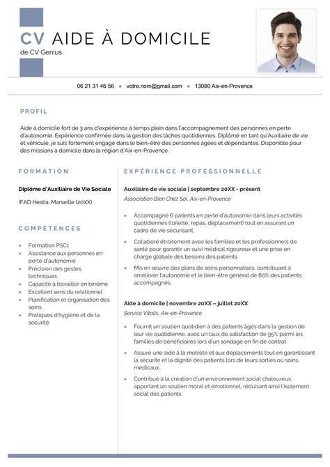 Exemples CV aide à domicile