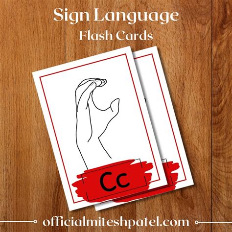 Fingerspelling Alphabet C | Sign Language Flash Cards