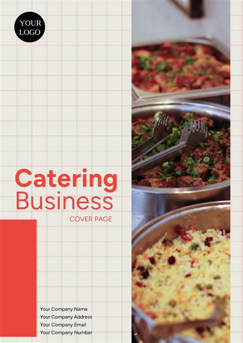 Free Catering Business Cover Page Template to Edit Online