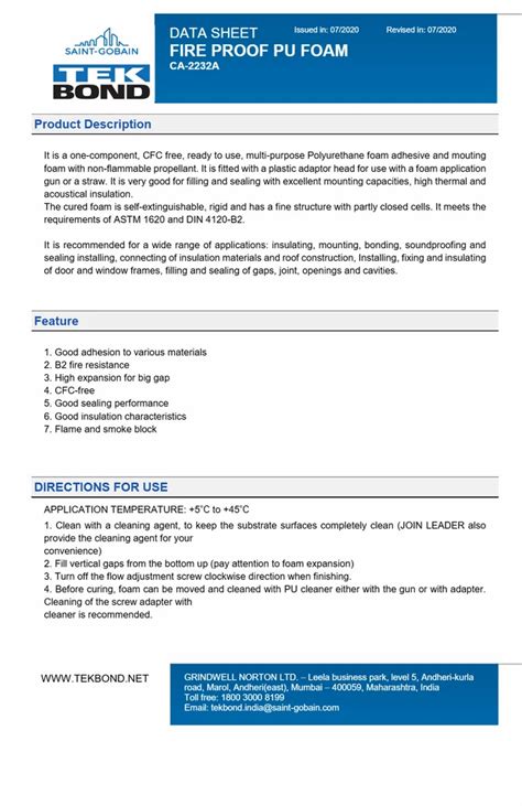 Polyurethane Foam Spray - Tekbond Pu Foam Spray Wholesale Trader from ...