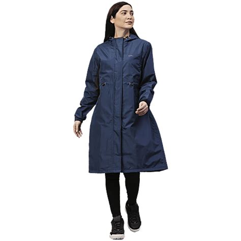 Buy Zeel Rain Jacket With Hood For Women, Waterproof, Blue, L Online at ...