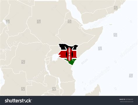 Africa Highlighted Kenya Map Vector Illustration Stock Vector (Royalty Free) 337366181 ...
