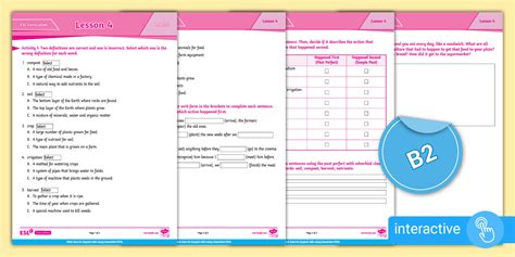 ESL Curriculum Level 14 Lesson 4 Interactive Activity Sheet