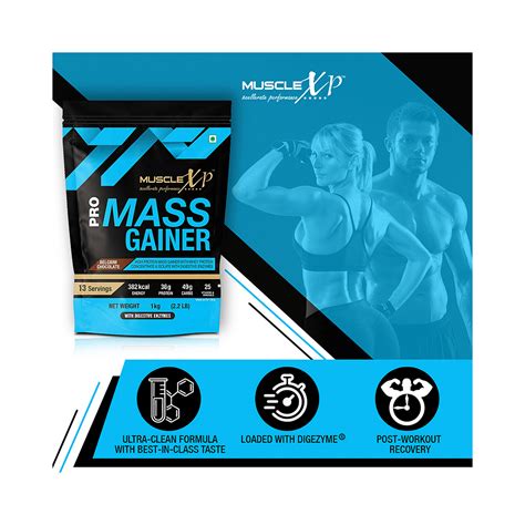 MuscleXP Pro Mass Gainer (1kg Each) Belgium Chocolate | 30 Minutes 24/7 ...