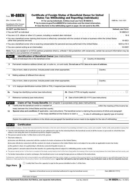 Form W 8ben Definition Purpose And Instructions Tipal - vrogue.co