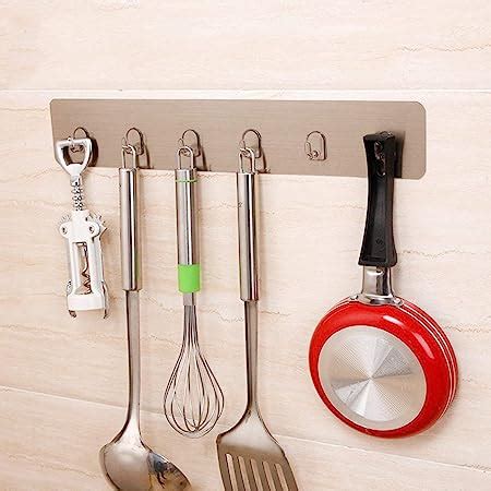 CREATICK Stainless Steel Wall/Door Mounted Hook Rail for Kitchen ...