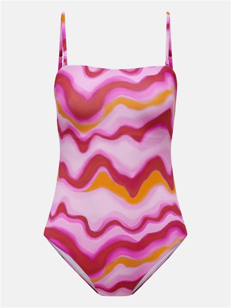 Only Rosalia Bandeau Swimsuit Pink Lady/heat Waves - Women's Costumes ...