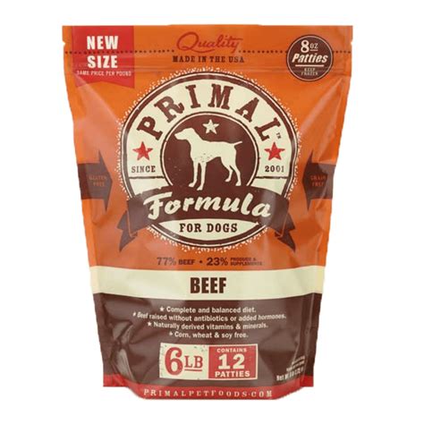 Primal Dog Raw Frozen Beef Patties - Pet Food 'N More