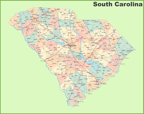 Printable Map Of South Carolina - Printable Calendars AT A GLANCE