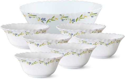 Larah by Borosil Fluted Series Cripper Opalware Dinner Set | 33 Piece ...