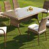 Mesa de jardín Rectangular 180 y sillas de jardín
