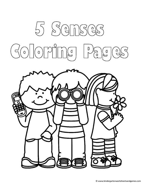 5 Senses Coloring Pages For Kids