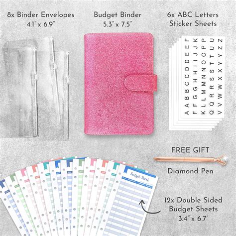 Buy Leather Budget Binder with Free Diamond Pen , Budget Binder with ...
