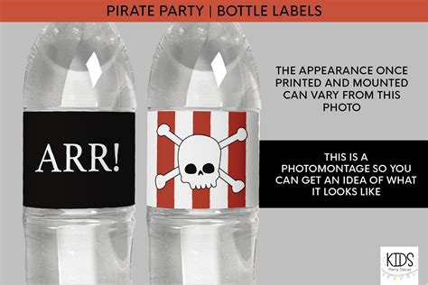 Printable Pirate Water Bottle Labels