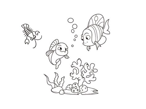 海底深洋动物简笔画(深海动物简笔画) | 抖兔教育