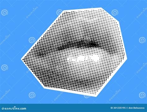 Clip Art Set Mouth And Lips, Smile, Tongue, Dots Punk Y2k Black And ...