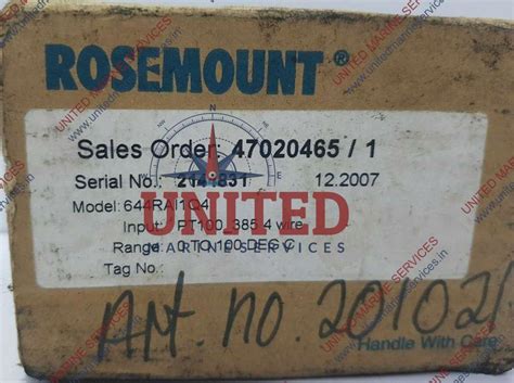 ROSEMOUNT TEMPERATURE TRANSMITTER 644RAI1Q4 00644-6412-1005 | United ...