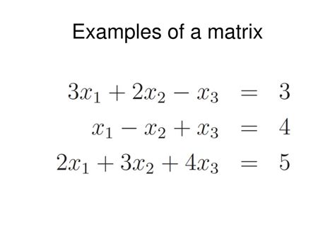 Image result for Matrices Examples