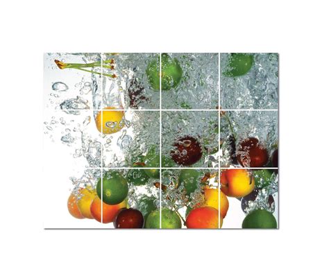 Buy SIGN EVER Fruits In Water Fruit Wall Stickers For Kitchen Oil Proof ...