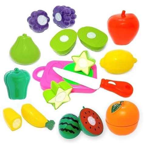 Buy Toy Arena Fruits & Veggies Set of 11 Pcs Realistic Sliceable ...
