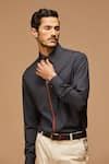 Buy Grey Terylene Slim Fit Shirt For Men by S&N by Shantnu Nikhil ...