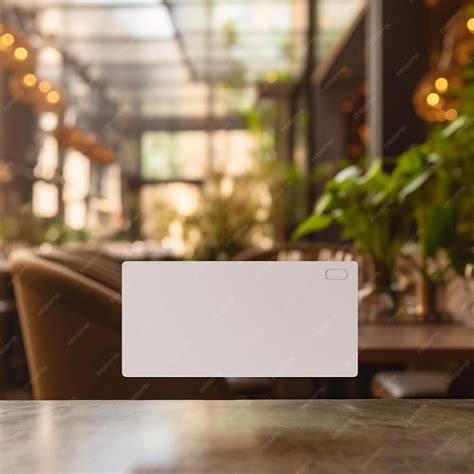 Premium AI Image | a white card on a table with a plant in the background.