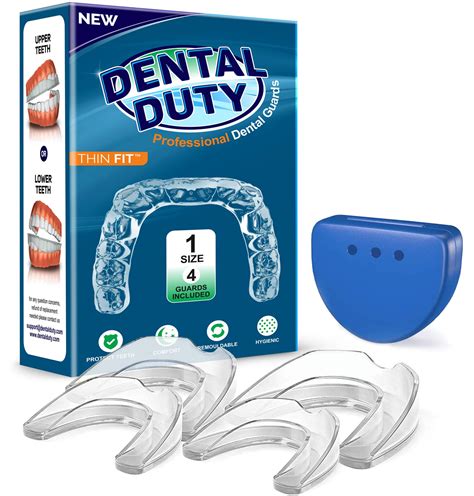 Professional Mouth Guard for Grinding Teeth- 4 Pcs, Thin Fit, Dental Moldable Night Guards for ...