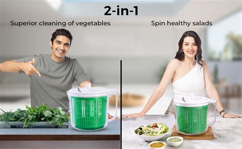 Buy Wonderchef Vegetable Cleaner and Salad Spinner, Removes Excess ...