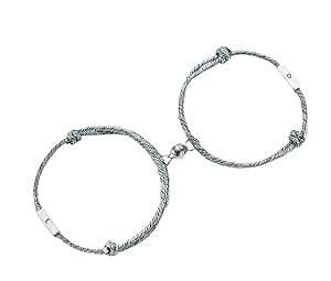 Buy VIEN Couples Magnetic Grey Bracelets Sun and Moon Mutual Attraction ...