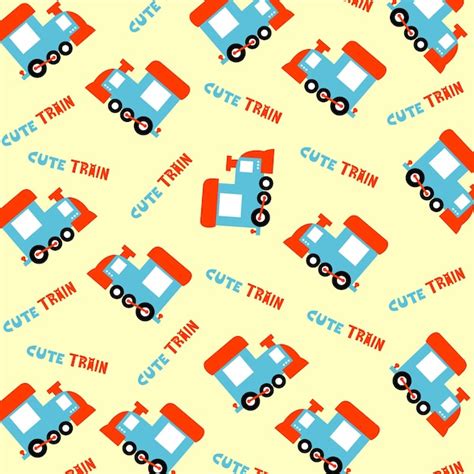 Cute train pattern design cartoon vector illustration | Premium Vector