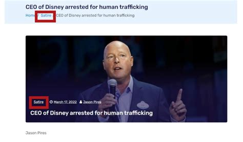 No, CEO Of Disney Was Not Arrested For Human Trafficking