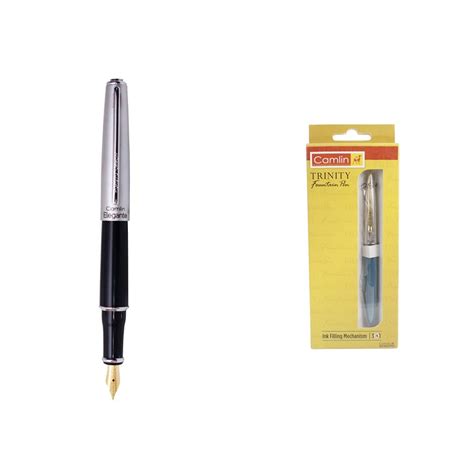 Camlin Elegante Fountain Pen - Black/Blue/Red Kokuyo Trinity Fountain ...