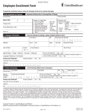 Fillable Online Requested Effective Date of Coverage/Date of Change Fax ...