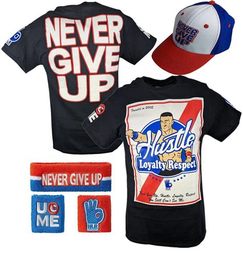 John Cena WWE Merch, Founded in 2002, Men's Costume Set: T-shirt, Hat ...