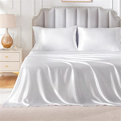 Amazon.com: FreshCulture Satin Sheets Queen Size, Silky Soft Satin Bed ...