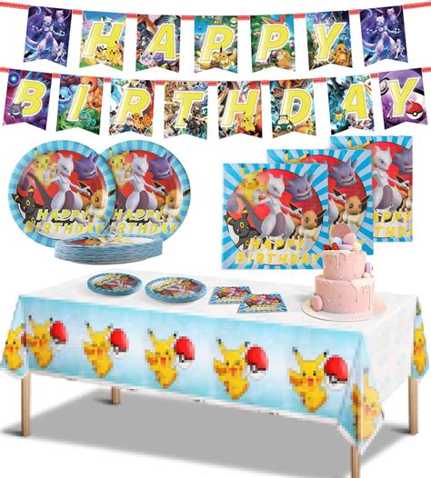 Buy 82 Pcs Cartoon Birthday Party Supplies Birthday Decorations Include ...