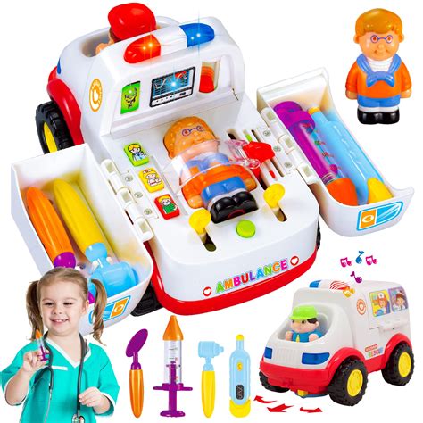 Buy Ambulance Rescue Vehicle Toy Car - Opening Doors Play Kit with ...