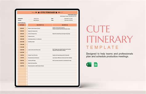 Family Reunion Itinerary Template in Excel, Google Sheets - Download ...