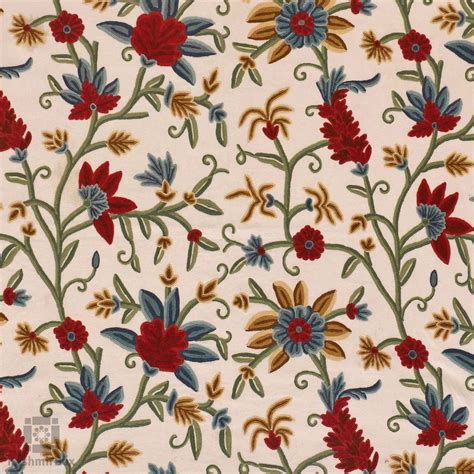 Shop Online White Blooming Flower Crewel Embroidered Curtain at Best ...