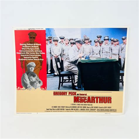 1977 Douglas Macarthur Collectible Movie Lobby Card Gregory Peck No.3 ...