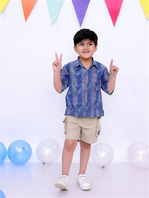 Bownbee | Boys Short Sleeve Cotton Quirky Printed Shirt- Kids