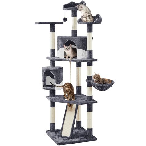 Yaheetech 79in Multi-Level Cat Trees with Sisal-Covered Scratching ...