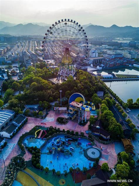 Aerial view of Huayuan Village in China