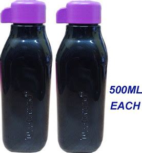 TUPPERWARE BLACK WATER BOTTLE 500ML EACH PACK OF 2 (1000ML) 500 ml ...