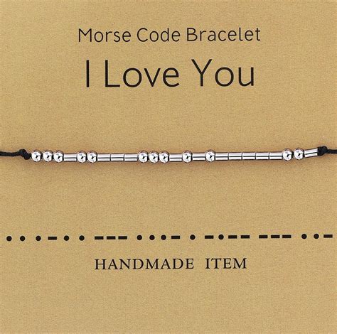Buy Jewenova Morse Code Bracelet for Women Men Beads on Silk Cord ...
