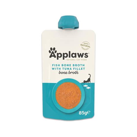 Applaws Fish Bone Broth with Tuna Fillet Topper for Cats 85g Pouch ...