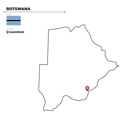 Premium Vector | Botswana political map with capital city gaborone and national flag and borders ... - country capital gaborone