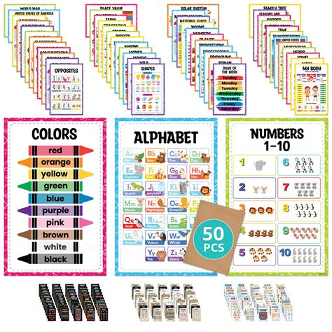 Buy 50 Toddler Learning s - 11x17in Educational s for Kindergarten ...