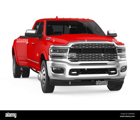 Red Pickup Truck Isolated Stock Photo - Alamy