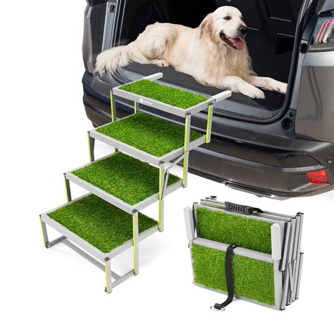 Veehoo Dog Stairs for Car, Aluminum Folding Dog Steps for Cars Truck ...